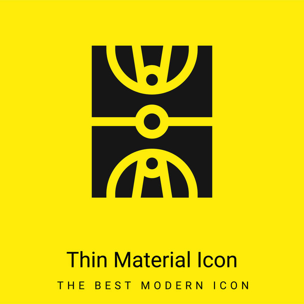 Basketbalové hřiště minimální jasně žlutý materiál ikona - Vektor, obrázek