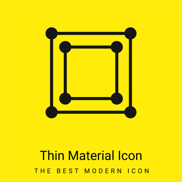 Bounding Box ícone de material amarelo brilhante mínimo - Vetor, Imagem