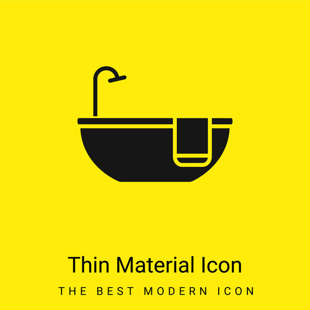 Badkuip minimale helder geel materiaal pictogram - Vector, afbeelding