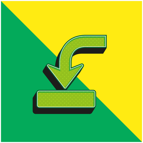 Arrow Into Drive Σύμβολο Πράσινο και κίτρινο σύγχρονο 3d εικονίδιο διάνυσμα λογότυπο - Διάνυσμα, εικόνα
