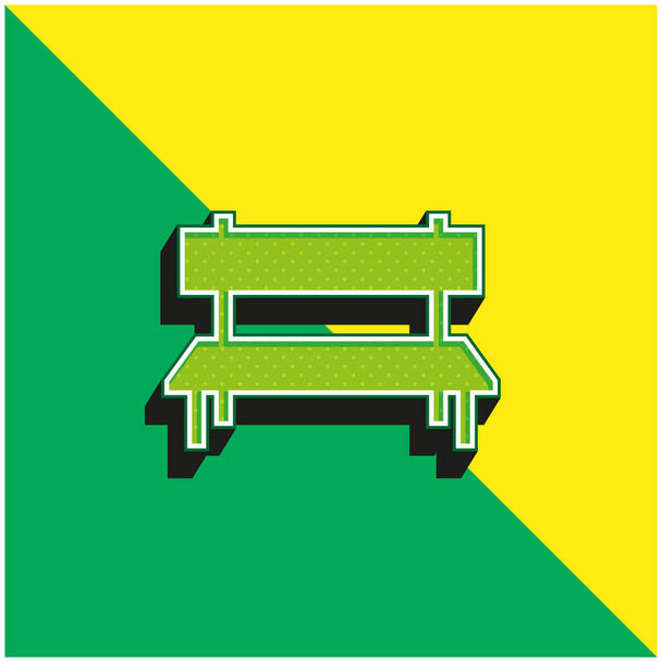 Lavička Zelená a žlutá moderní 3D vektorové logo ikony - Vektor, obrázek