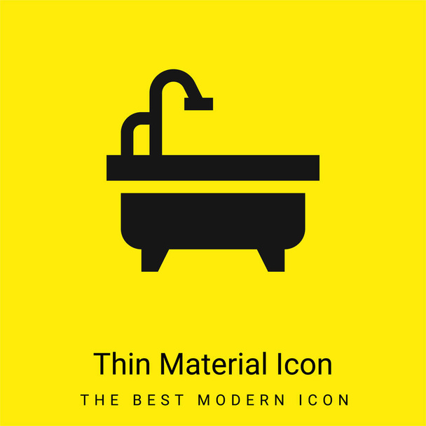 Bath minimal bright yellow material icon - Vector, Image