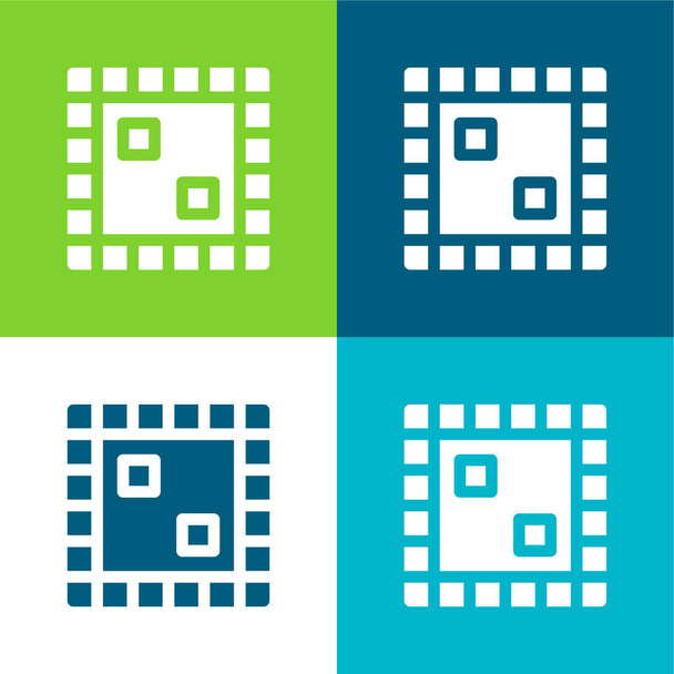 Desková hra Byt čtyři barvy minimální ikona nastavena - Vektor, obrázek