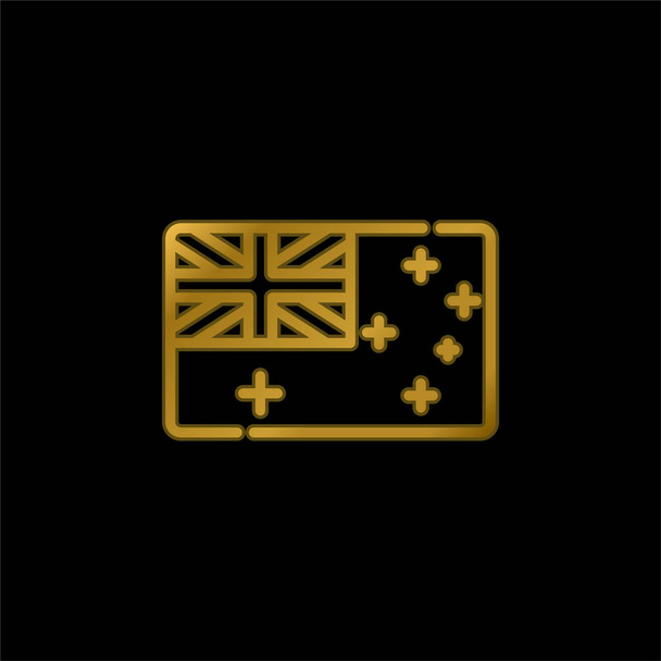 Avusturalya altın kaplama metalik simge veya logo vektörü - Vektör, Görsel