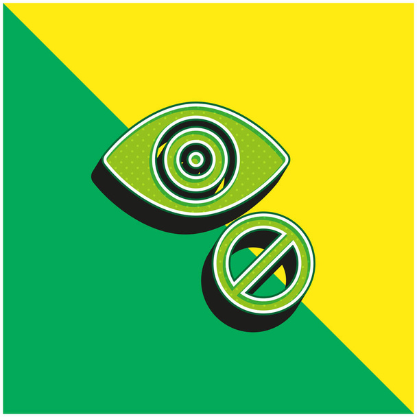 Vak Zöld és sárga modern 3D vektor ikon logó - Vektor, kép