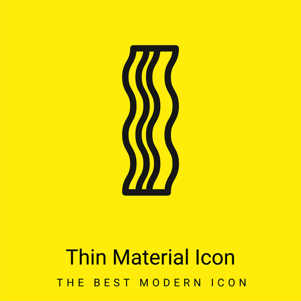 Tira de tocino mínimo icono de material amarillo brillante - Vector, imagen