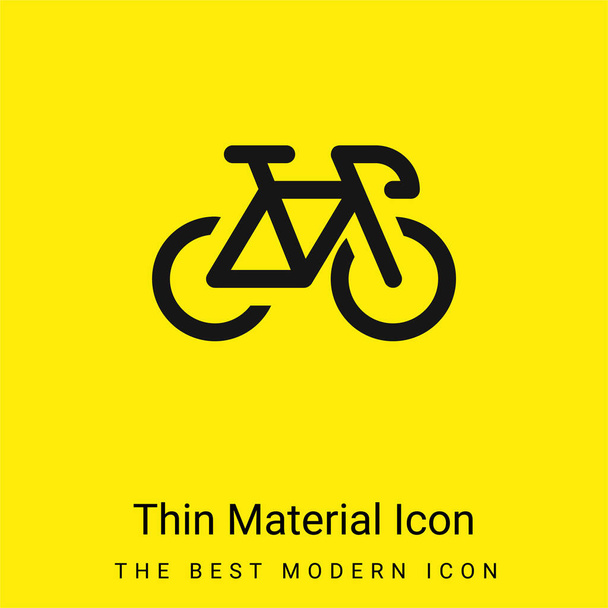 Bicicleta icono de material amarillo brillante mínimo - Vector, Imagen
