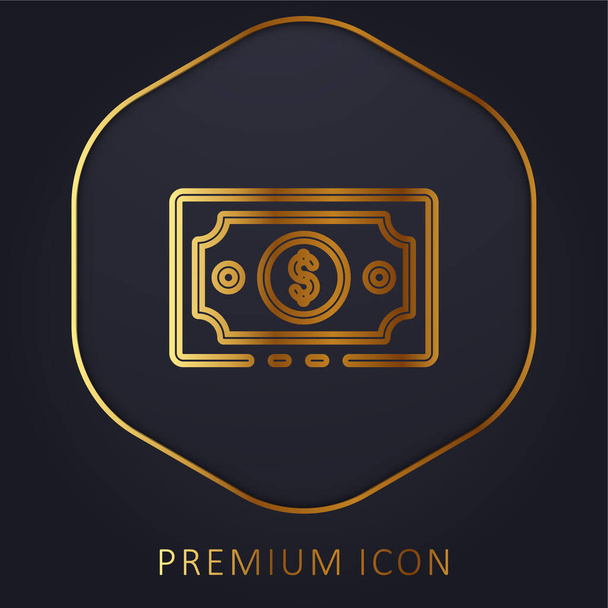 Banconote linea dorata logo o icona premium - Vettoriali, immagini