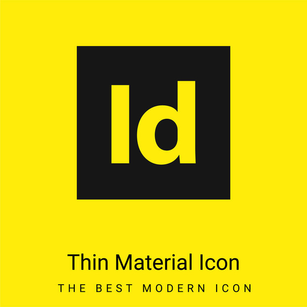 Adobe Indesign minimalna jasnożółta ikona materiału - Wektor, obraz