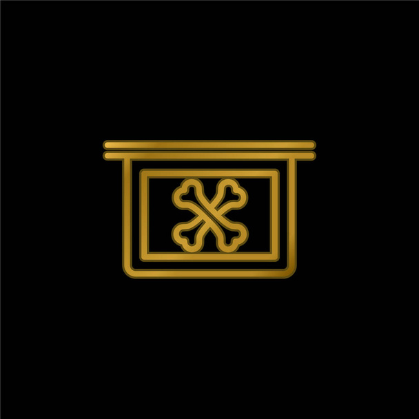 Кістки X Ray Vision Золота металева іконка або вектор логотипу
 - Вектор, зображення