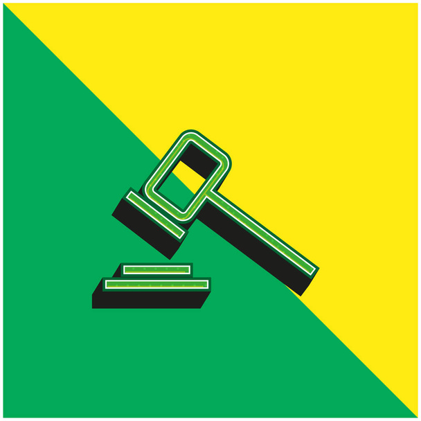 Vente aux enchères Logo vectoriel 3D moderne vert et jaune - Vecteur, image