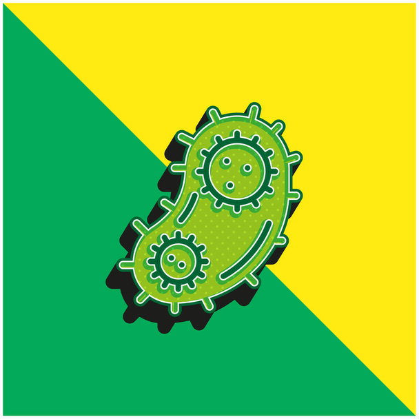 Βακτήρια Πράσινο και κίτρινο σύγχρονο 3d διάνυσμα εικονίδιο λογότυπο - Διάνυσμα, εικόνα