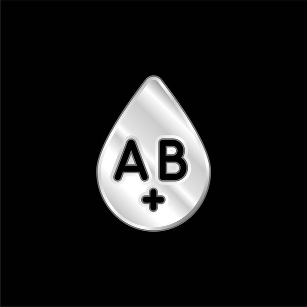Krevní skupina postříbřená kovová ikona - Vektor, obrázek