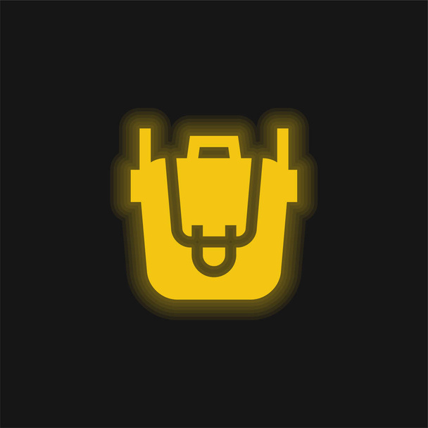 Batoh žlutá zářící neonová ikona - Vektor, obrázek