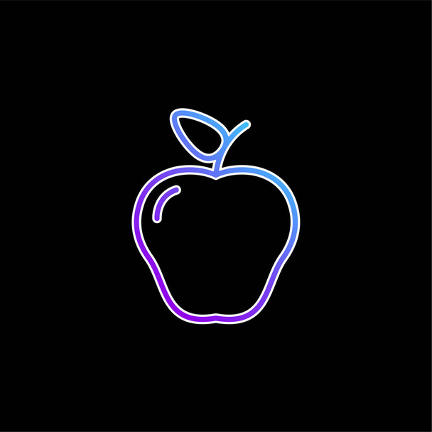 Apple met een Bladblauw gradiënt vector pictogram - Vector, afbeelding