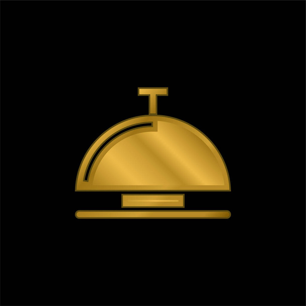 Altın kaplama metal simge veya logo vektörü - Vektör, Görsel
