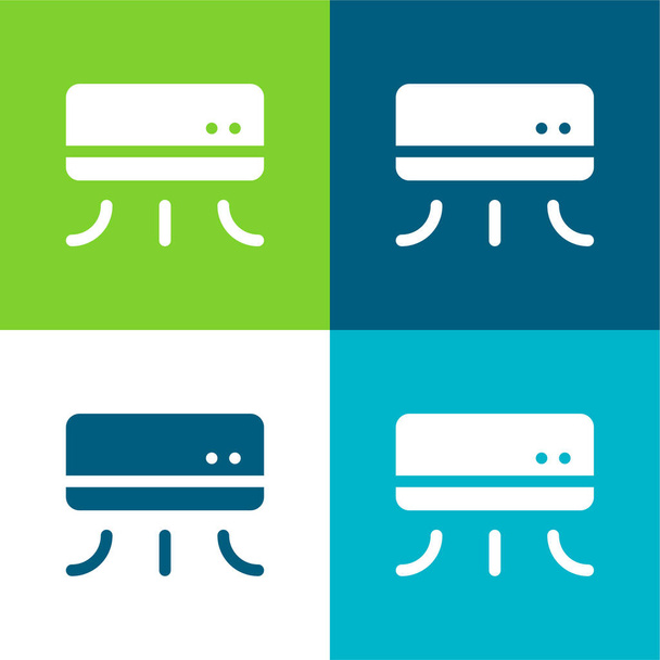 Set icona minimale piatto quattro colori condizionatore d'aria - Vettoriali, immagini