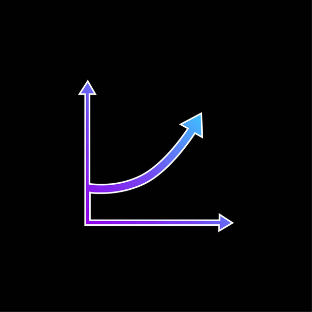 Línea de flecha ascendente Gráfico azul gradiente vector icono - Vector, imagen