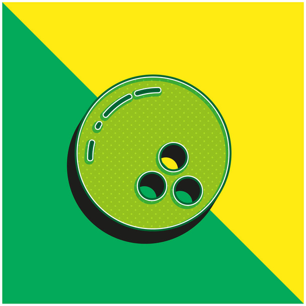 Keilailu Vihreä ja keltainen moderni 3d vektori kuvake logo - Vektori, kuva