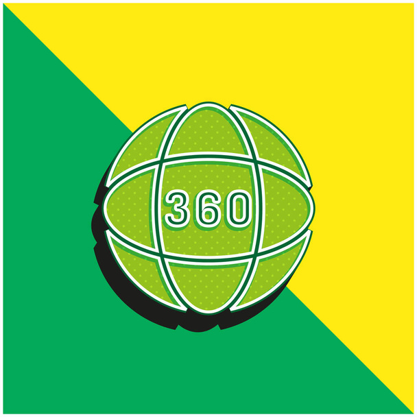 Angle Green and yellow modern 3d vector icon logo - Vector, Image