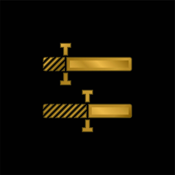 Bar Chart επίχρυσο μεταλλικό εικονίδιο ή το λογότυπο διάνυσμα - Διάνυσμα, εικόνα