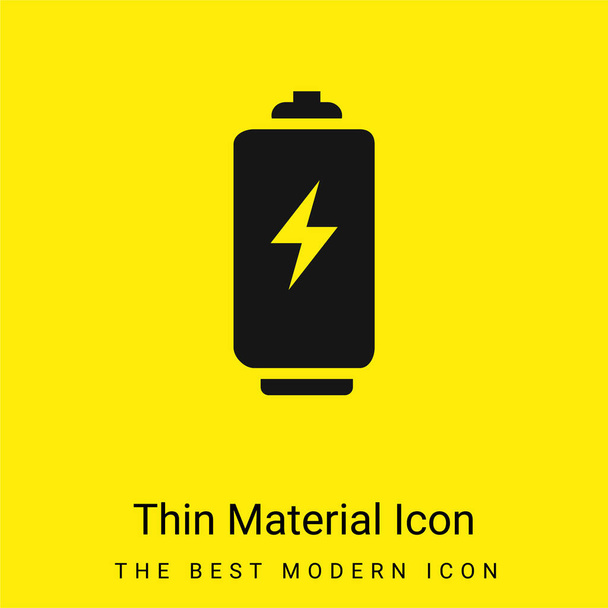 Herramienta de batería con signo de perno icono de material amarillo brillante mínimo - Vector, Imagen