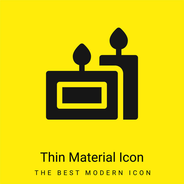 Candela aromatica icona minimale materiale giallo brillante - Vettoriali, immagini