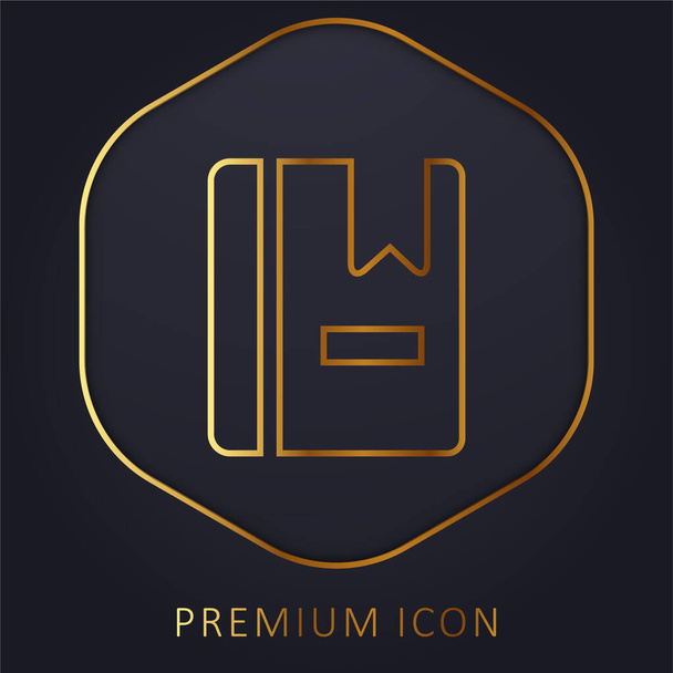 Libro Con Marcador línea de oro logotipo premium o icono - Vector, Imagen