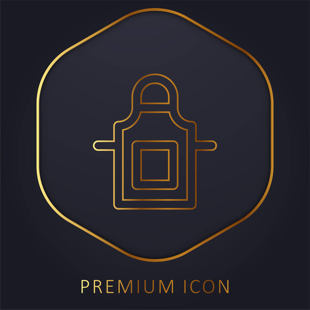 Delantal línea dorada logotipo premium o icono - Vector, imagen