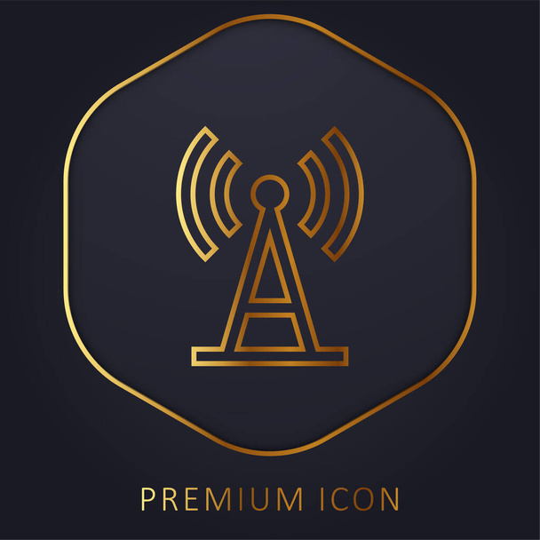 Антенна золотой линии премиум логотип или значок - Вектор,изображение