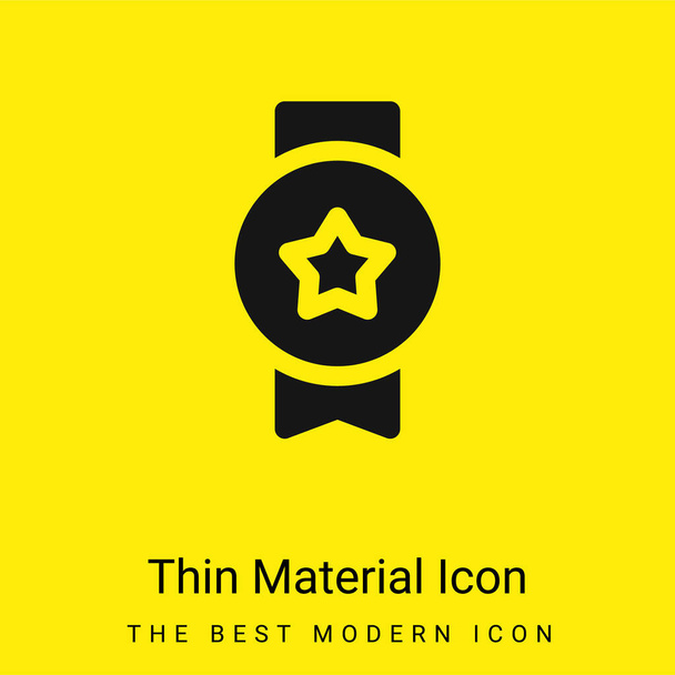 Premio mínimo icono de material amarillo brillante - Vector, imagen