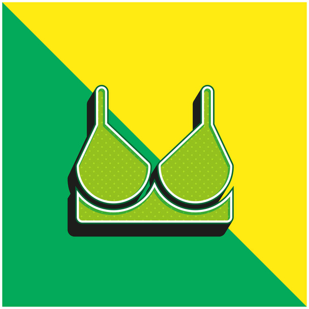 Браслет зеленый и желтый современный трехмерный векторный логотип - Вектор,изображение