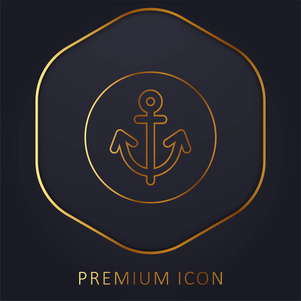 Kotwica złotej linii logo premium lub ikona - Wektor, obraz