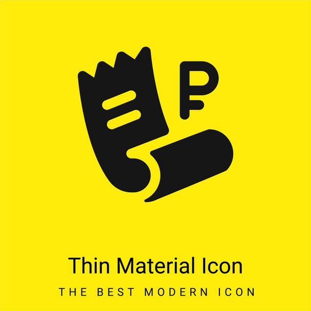 Bill minime icône matériau jaune vif - Vecteur, image