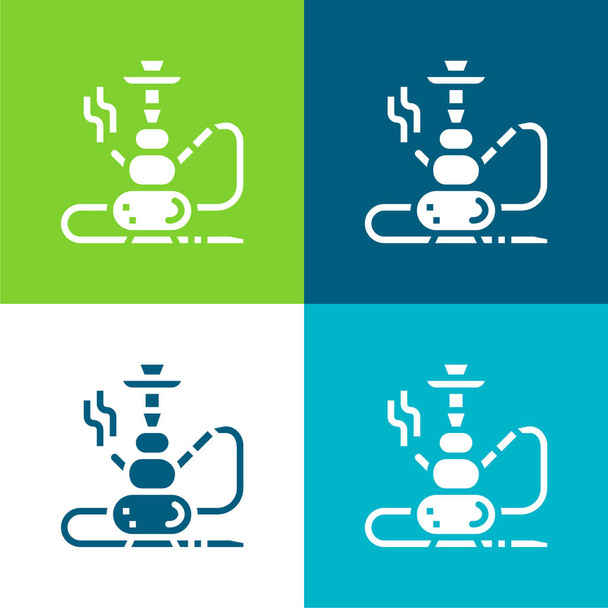 Conjunto de iconos mínimo de cuatro colores Bong Flat - Vector, Imagen