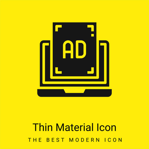 Реклама мінімальна яскраво-жовта піктограма матеріалу
 - Вектор, зображення