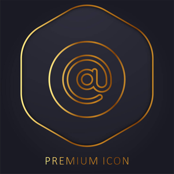 На золотій лінії логотип або значок преміум-класу
 - Вектор, зображення