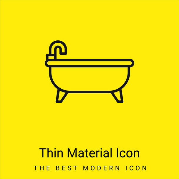 Bañera mínima icono de material amarillo brillante - Vector, Imagen