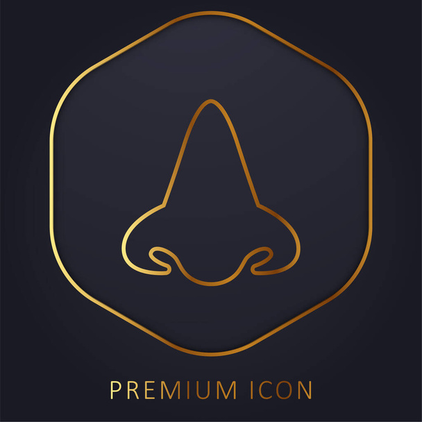 Big Nose golden line premium logo or icon - Vector, Image