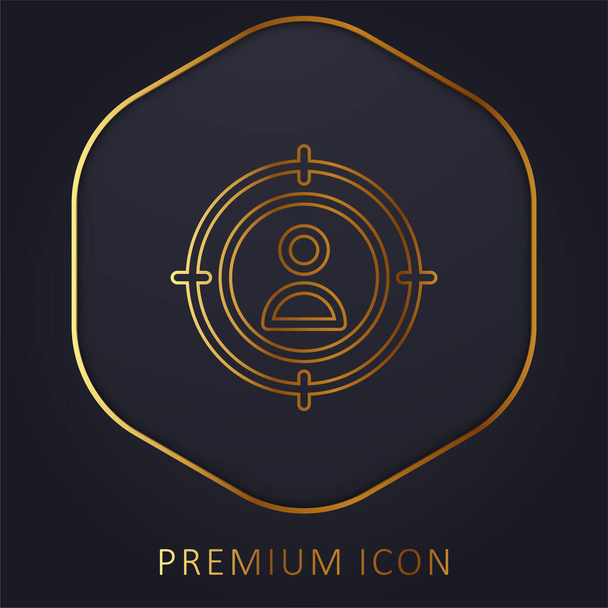 Cel Złota linia logo premium lub ikona - Wektor, obraz