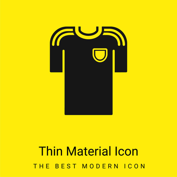 Black T Shirt Of A Soccer Player minimal bright yellow material icon - Vector, Image