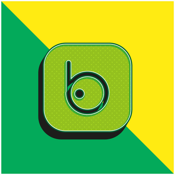Badoo Groen en geel modern 3D vector icoon logo - Vector, afbeelding