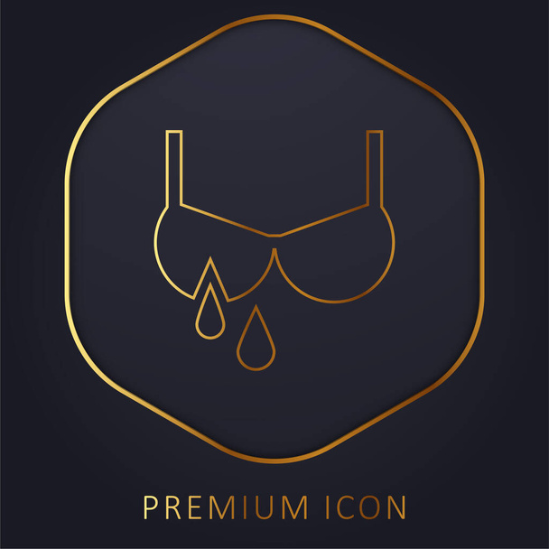 Логотип или значок золотой линии грудного вскармливания - Вектор,изображение