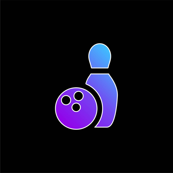 Bowling blue gradient vector icon - Vector, Image