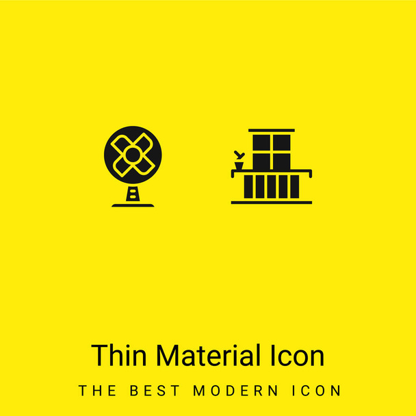 Balcone minimale icona materiale giallo brillante - Vettoriali, immagini