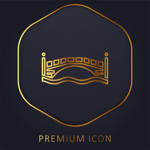Золотая линия моста, логотип или иконка - Вектор,изображение