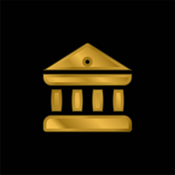 Позолоченная икона банка или вектор логотипа - Вектор,изображение