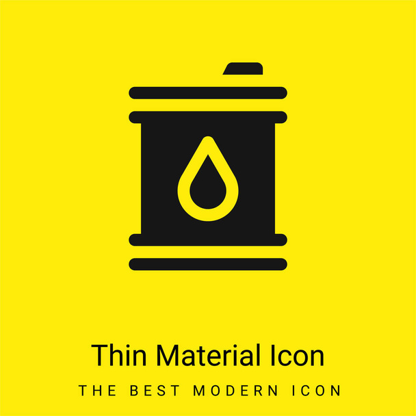 Barrel minimal bright yellow material icon - Vector, Image