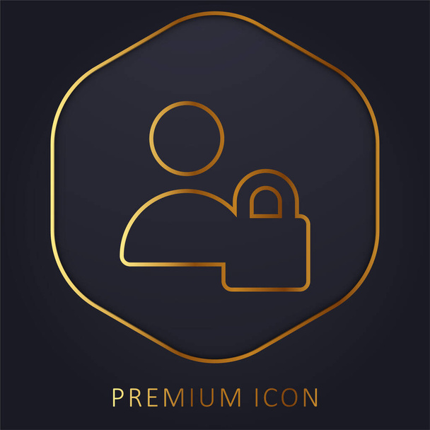 Blocco linea dorata logo premium o icona - Vettoriali, immagini