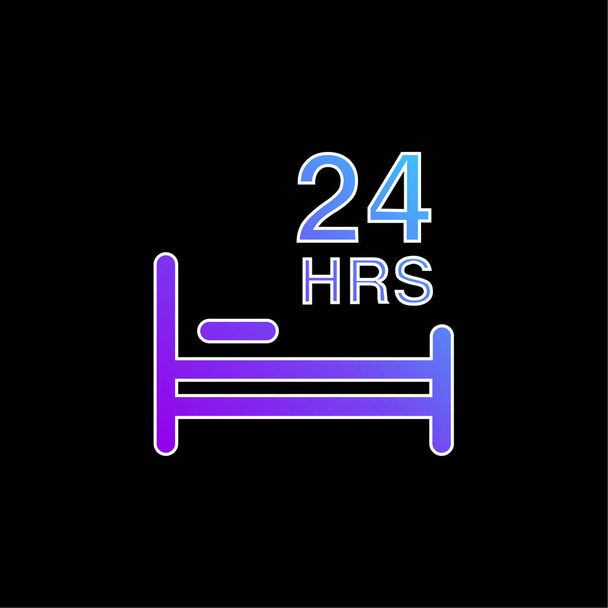24 Hours Of Repose In Bed blue gradient vector icon - Vector, Image
